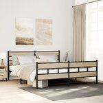 vidaXL Cadre de lit en métal sans matelas chêne sonoma 200x200 cm