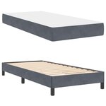 vidaXL Lit à ressorts avec matelas Gris foncé 90 x 190 cm tissu