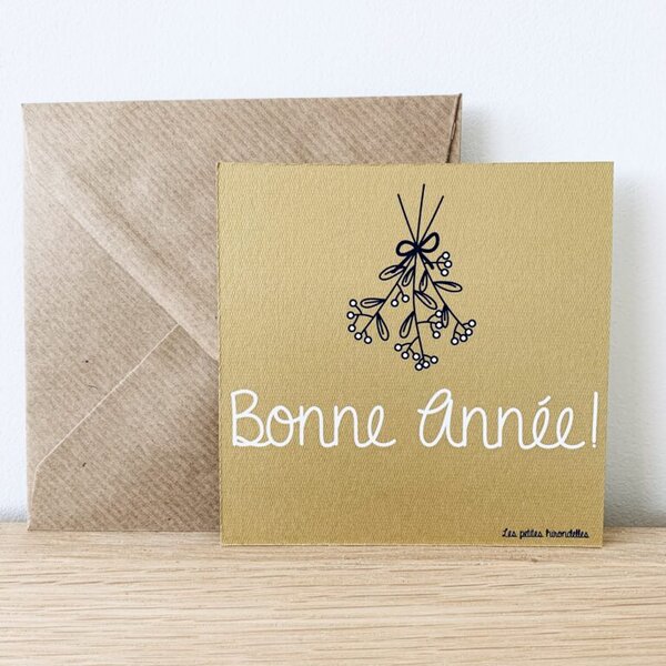 Carte - Bonne année - Doré