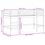 vidaXL Lit mezzanine enfants avec tunnel sans matelas rose 80x200 cm