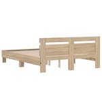 vidaXL Cadre de lit avec LED Sonoma 152 x 203 cm Bois d'ingénierie