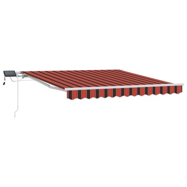 vidaXL Store rétractable manuel avec LED Orange et marron 300x250 cm