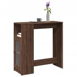 vidaXL Table de bar avec étagères chêne marron bois d'ingénierie