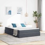 vidaXL Lit avec rangement et matelas Gris foncé 140 x 190 cm Velours
