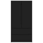 vidaXL Cabinet de salle de bain avec tiroir Noir 79 5 x 49 x 156 cm