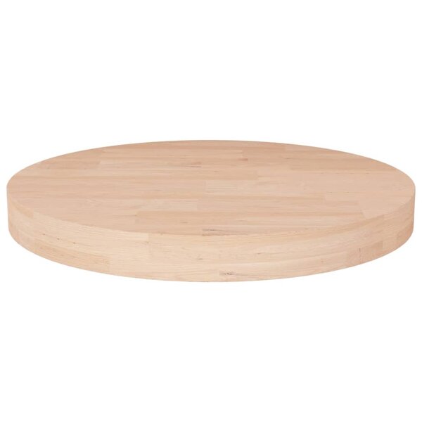 vidaXL Dessus de table rond Ø50x4 cm Bois de chêne massif non traité