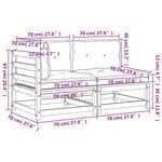 vidaXL Canapé de jardin coussins 2 places cire marron bois pin massif