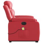 vidaXL Fauteuil inclinable de massage électrique rouge similicuir