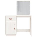 vidaXL Coiffeuse avec LED Blanc 95x50x133 5 cm Bois de pin massif