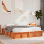 vidaXL Cadre de lit Marron cire 210 x 178 x 30 cm Pin massif