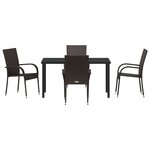 vidaXL Ensemble de salle à manger de jardin 5 pièces Marron Poly Rattan