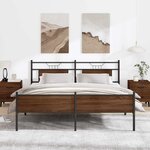 vidaXL Cadre de lit en métal sans matelas chêne marron 183x213 cm