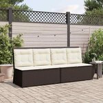 vidaXL Banc inclinable de jardin avec coussins marron résine tressée