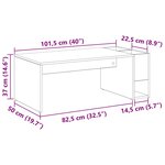 vidaXL Table basse Chêne noir 101 5 x 50 x 37 cm Bois d'ingénierie