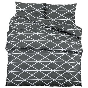 vidaXL Ensemble de housse de couette Gris 135x200 cm Coton