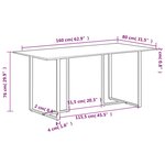 vidaXL Table de salle à manger 160 cm Bois de récupération massif