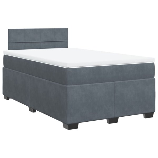 vidaXL Sommier à lattes de lit et matelas gris foncé 120x190cm velours