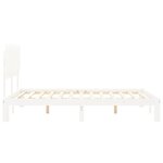 vidaXL Cadre de lit avec tête de lit blanc King Size bois massif