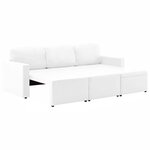 vidaXL Canapé-lit modulaire 3 places Blanc Similicuir