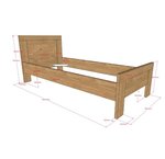 Ensemble SAM - Lit + chevet + armoire + bureau