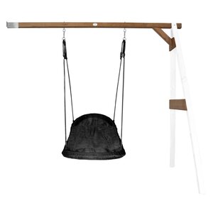 AXI Portique mural en bois Blanc Marron avec balancoire siège nid ovale 160x244x207cm