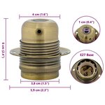 vidaXL Douilles de lampe 2 Pièces bronze E27