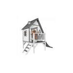 AXI Beach Cabin XL Maisonnette Gris Blanc Toboggan Gris