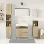 vidaXL Ensemble de meubles de salle de bain 3 Pièces chêne sonoma