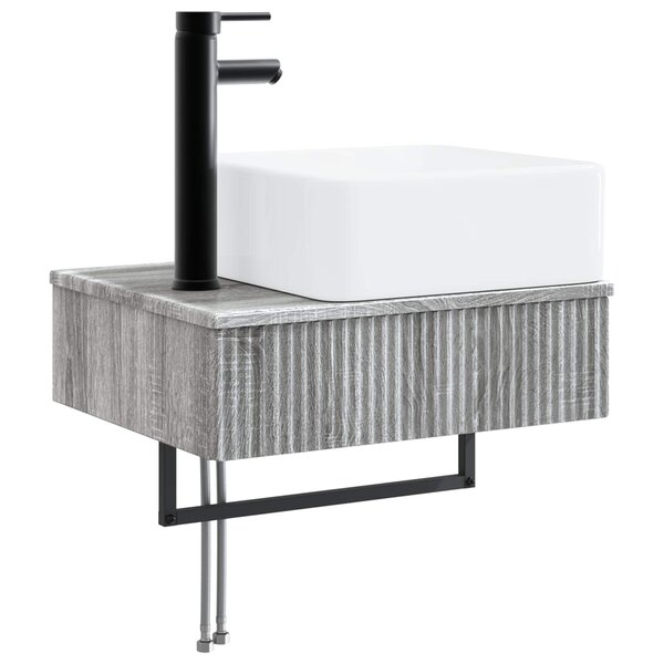 vidaXL Basin de lavage mural Sonoma gris 53 x 35 x 39 cm