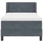 Lit Box Spring vidaXL avec Matelas Gris Foncé 90x200 cm Velours