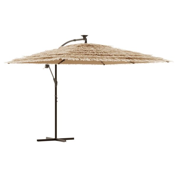 vidaXL Parasol de jardin avec LED et mât en acier marron 290x290x238cm