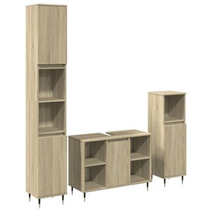 vidaXL Ensemble de meubles de salle de bain 3 Pièces chêne sonoma
