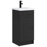 vidaXL Meuble de salle de bain avec évier Noir 42 x 40 x 84 5 cm