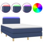 vidaXL Sommier à lattes de lit matelas et LED bleu 120x190 cm tissu
