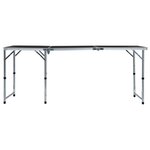 vidaXL Table pliable de camping Gris Aluminium 180x60 cm