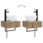 vidaXL Basin de lavage mural Chêne artisanal 40 x 35 x 39 cm