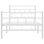 vidaXL Cadre de lit métal sans matelas avec pied de lit blanc 80x200cm