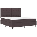 vidaXL Lit à ressorts avec matelas Marron foncé 180 x 200 cm tissu