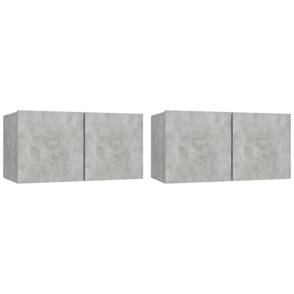 vidaXL Meubles TV suspendus 2 Pièces Gris béton 60x30x30 cm