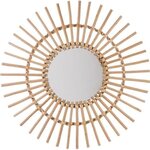 Miroir en forme de soleil - Rotin - Beige naturel - Ø 58 cm