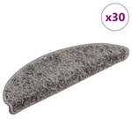 vidaXL Tapis d'escalier 30 pièces 56 x 17 x 3 cm Gris Demi-rond