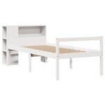vidaXL Lit bibliothèque sans matelas blanc 75x190cm bois de pin massif