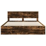 vidaXL Cadre de lit Chêne fumé 180 x 200 cm Bois d'ingénierie