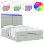 vidaXL Cadre de lit ottoman et matelas gris clair 140x190 velours