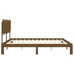vidaXL Cadre de lit avec tête de lit marron miel 200x200cm bois massif