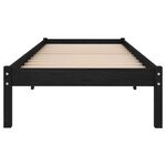 vidaXL Cadre de lit sans matelas noir bois massif 100x200 cm
