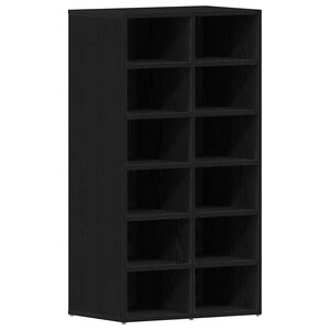 vidaXL Étagère à chaussures chêne noir 54x34x100 5 cm bois ingénierie