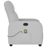 vidaXL Fauteuil de massage inclinable gris nuage tissu