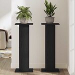 vidaXL Support de Plante 2 Pièces Chêne noir 30 x 30 x 80 cm