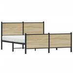 vidaXL Cadre de lit en métal sans matelas chêne sonoma 150x200 cm